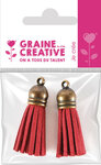 Lot De 2 Tassels Finition Bronze Rouge 40mm