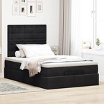 vidaXL Cadre de lit ottoman avec matelas noir 120x190 cm velours