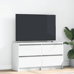 vidaXL Meuble TV blanc 100x35x54 cm bois d'ingénierie