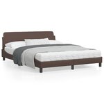 vidaXL Cadre de lit avec tête de lit Marron 160x200 cm Similicuir