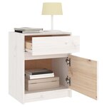 vidaXL Table de chevet Blanc 40x31x50 cm Bois de pin massif