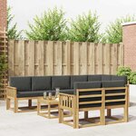 vidaXL Ensemble de canapés d'extérieur 9 Pièces Blanc et anthracite