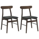 vidaXL Chaise de salle à manger 2 pc Bois de Caoutchouc Massif