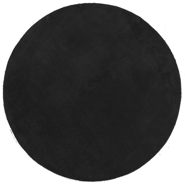 vidaXL Tapis HUARTE à poils courts doux et lavable noir Ø 200 cm