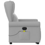 vidaXL Fauteuil inclinable de massage électrique gris nuage tissu