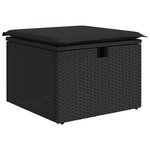 vidaXL Salon de jardin 5 Pièces avec coussins noir résine tressée