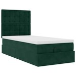 vidaXL Cadre de lit ottoman avec matelas vert foncé 90x190 cm velours