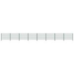 vidaXL Panneau de clôture avec poteaux Fer 13 6 x 1 2 m Vert