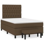 vidaXL Sommier à lattes de lit et matelas marron foncé 120x190cm tissu