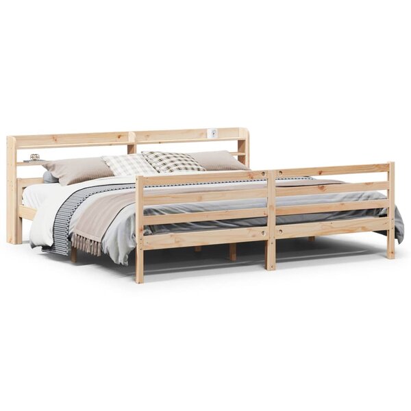 vidaXL Cadre de lit avec tête de lit sans matelas 200x200 cm