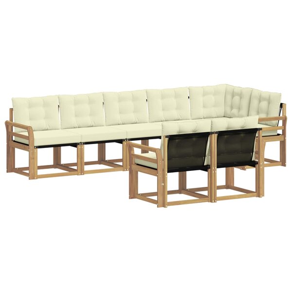 vidaXL Ensemble de canapés d'extérieur 8 Pièces Blanc et crème