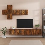 vidaXL Ensemble de meubles TV 7 Pièces Chêne fumé Bois d'ingénierie
