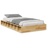 vidaXL Cadre de lit sans matelas 80x200 cm bois massif de chêne