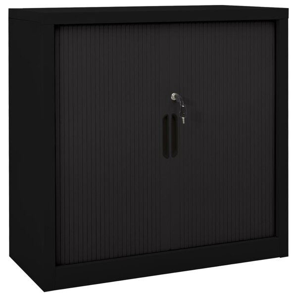 vidaXL Armoire à portes coulissantes Noir 90x40x90 cm Acier