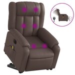 vidaXL Fauteuil inclinable de massage électrique marron similicuir