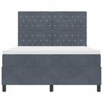 vidaXL Lit à ressorts avec matelas Gris foncé 140 x 200 cm tissu