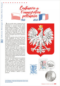 Document philatélique - Centenaire de l'immigration polonaise