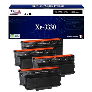 T3AZUR -4x Toners compatibles avec Xerox Phaser 3330  3335  3345 (106R03623/106R03624/106R03622/106R03620) - Noir