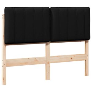 vidaXL Tête de lit capitonnée Marron et Noir 120 cm Pin massif