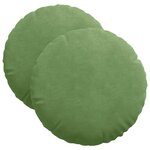 vidaXL Coussins de siège 2 Pièces Vert clair Ø 40 x 13 cm Velours
