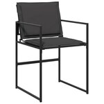vidaXL Ensemble à manger de jardin avec coussins 17 Pièces noir textilène