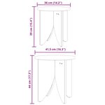 vidaXL Table basse 2 Pièces Naturel 41 5 x 41 5 x 44 cm