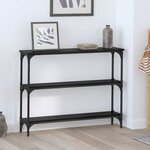 vidaXL Table console avec étagère Chêne noir 100 x 22.5 x 75 cm