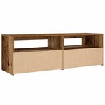 vidaXL Tables de chevet 2 Pièces avec LED vieux bois 60x35x40 cm