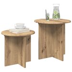 vidaXL Ensemble de tables d'appoint 2 pc Chêne artisanal Ø 45 x 45 cm