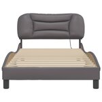 vidaXL Cadre de lit avec lumières LED gris 100x200 cm similicuir