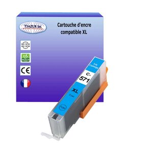 Cartouche compatible avec Canon Pixma MG6852, MG6853, MG7750, MG7751, MG7752, MG7753 remplace Canon CLI571 XL Cyan - T3AZUR