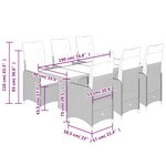vidaXL Ensemble de bistro de jardin 7 Pièces coussins marron poly rotin