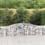 vidaXL Paniers à gabions arqués 7 Pièces 400x30x60/80 cm Fer galvanisé