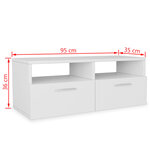 vidaXL Meubles TV 2 Pièces Bois d’ingénierie 95x35x36 cm Blanc
