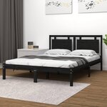 vidaXL Cadre de lit Noir Bois massif 180x200 cm Super King
