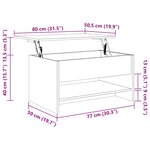 vidaXL Table basse Chêne marron 80x50x40 cm Bois d'ingénierie