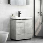 vidaXL Ensemble d'armoire de salle de bain TULUM Gris béton