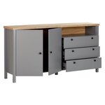 Commode Gris Moderne Buffet 166 5 cm en Bois
