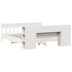 vidaXL Lit bibliothèque sans matelas blanc 200x200 cm bois pin massif