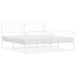 vidaXL Cadre de lit métal sans matelas et pied de lit blanc 193x203 cm