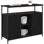 vidaXL Buffet Chêne noir 100 x 35 x 80 cm Bois d'ingénierie