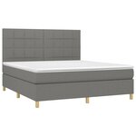 vidaXL Sommier à lattes de lit et matelas et LED Gris foncé 180x200 cm