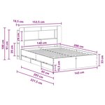 vidaXL Cadre de lit avec rangement Sonoma gris 140 x 200 cm