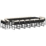 vidaXL Ensemble à manger de jardin 17 Pièces coussins noir résine tressée