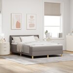 Lit à Ressorts vidaXL avec Matelas Taupe 140x200 cm Tissu