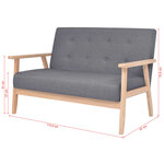 vidaXL Ensemble de canapés 2 Pièces Tissu Gris foncé