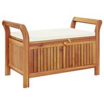 vidaXL Banc de rangement de jardin avec coussin 91 cm Bois d'acacia