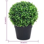 vidaXL Plantes de buis artificiel 2 Pièces avec pots Boule Vert 27 cm