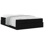 vidaXL Cadre de lit avec matelas avec matelas 2 Pièces Noir tissu