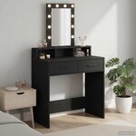 vidaXL Table de Toilette Noir 79 x 41 x 140 cm Bois d'ingénierie